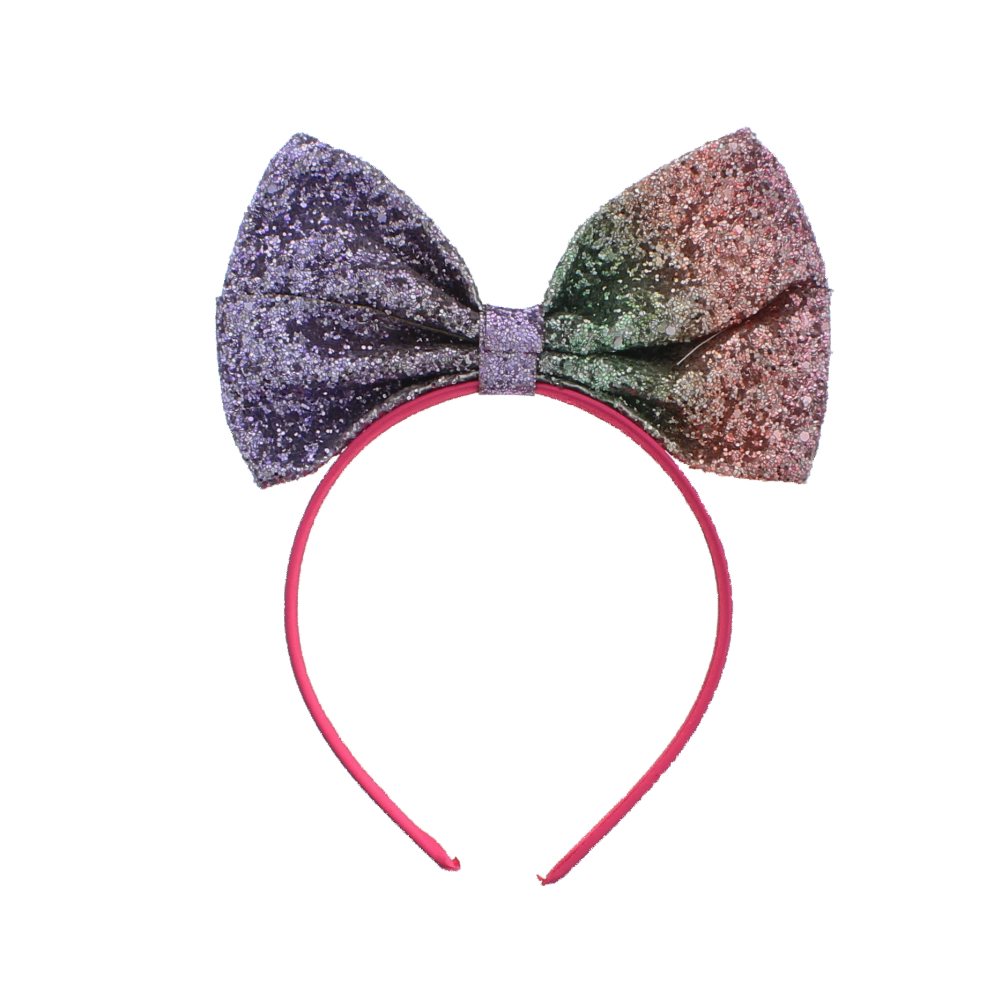Zac's Alter Ego - Pastel Multicolour Sequin Bow Headband Costume Headband - Multicolours